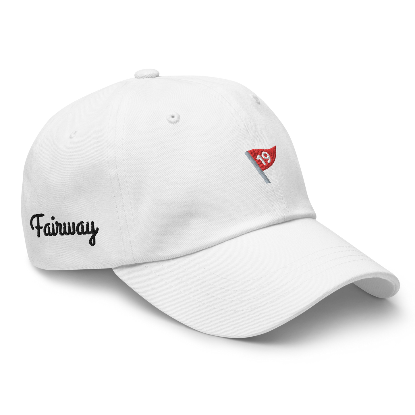 19th Hole Classic Logo | Dad Hat | White