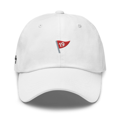 19th Hole Classic Logo | Dad Hat | White