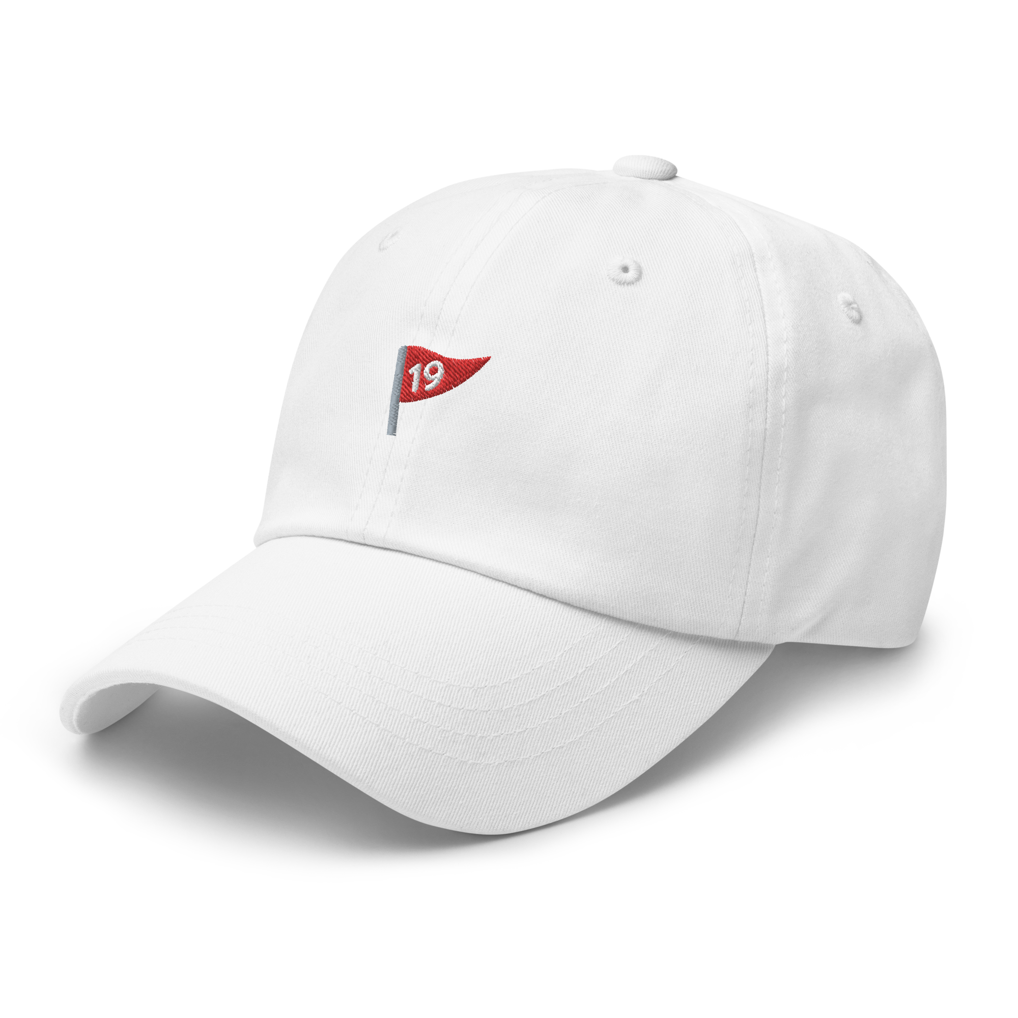 19th Hole Classic Logo | Dad Hat | White