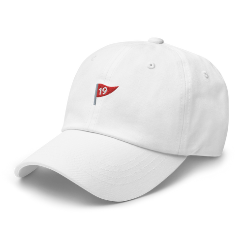 19th Hole Classic Logo | Dad Hat | White