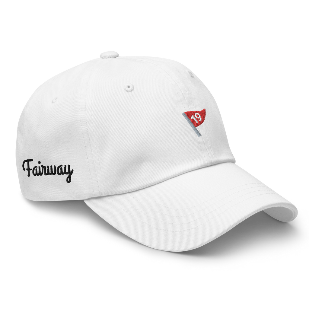 19th Hole Classic Logo | Dad Hat | White